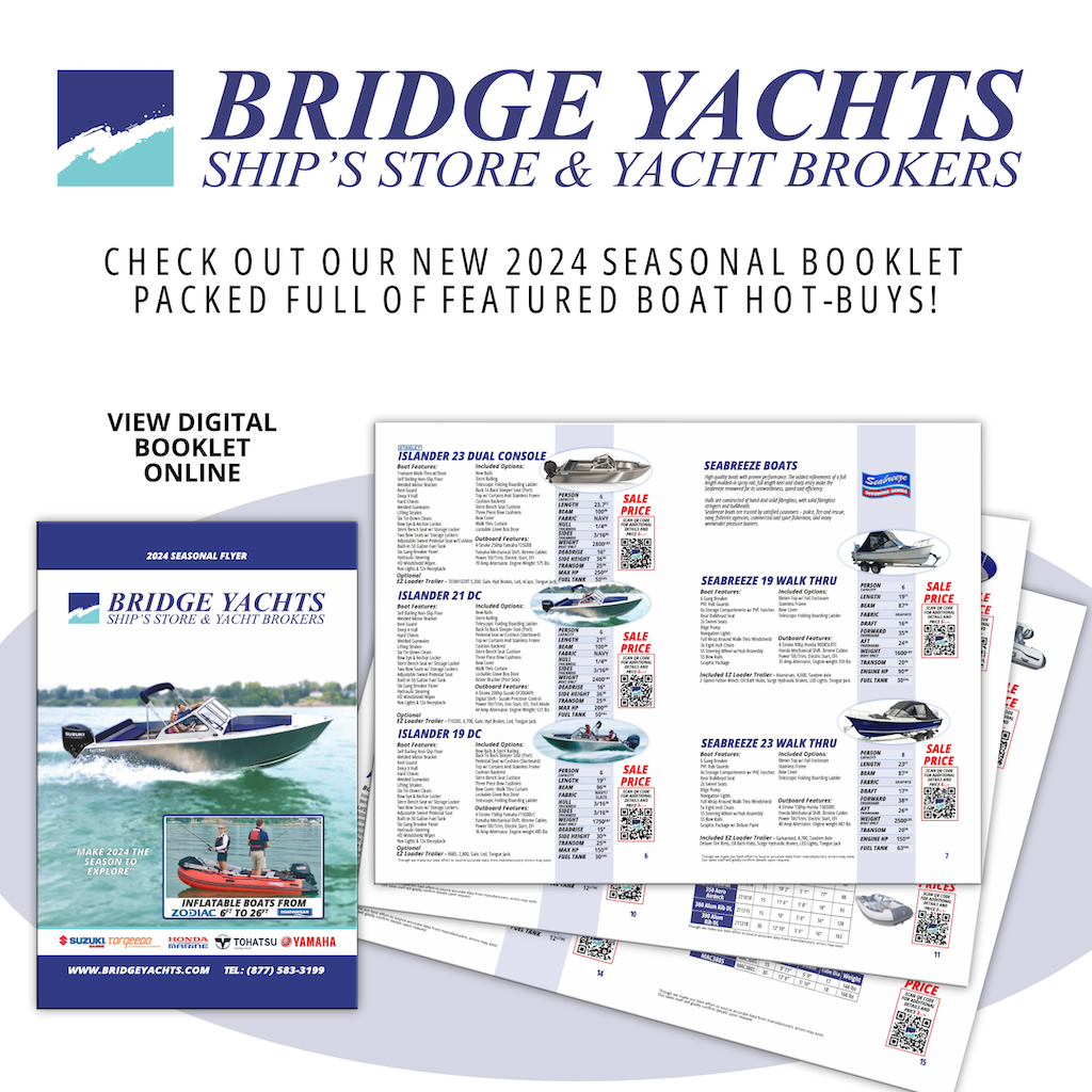 Bridge Yachts Sales Booklet, showing many boat package offers